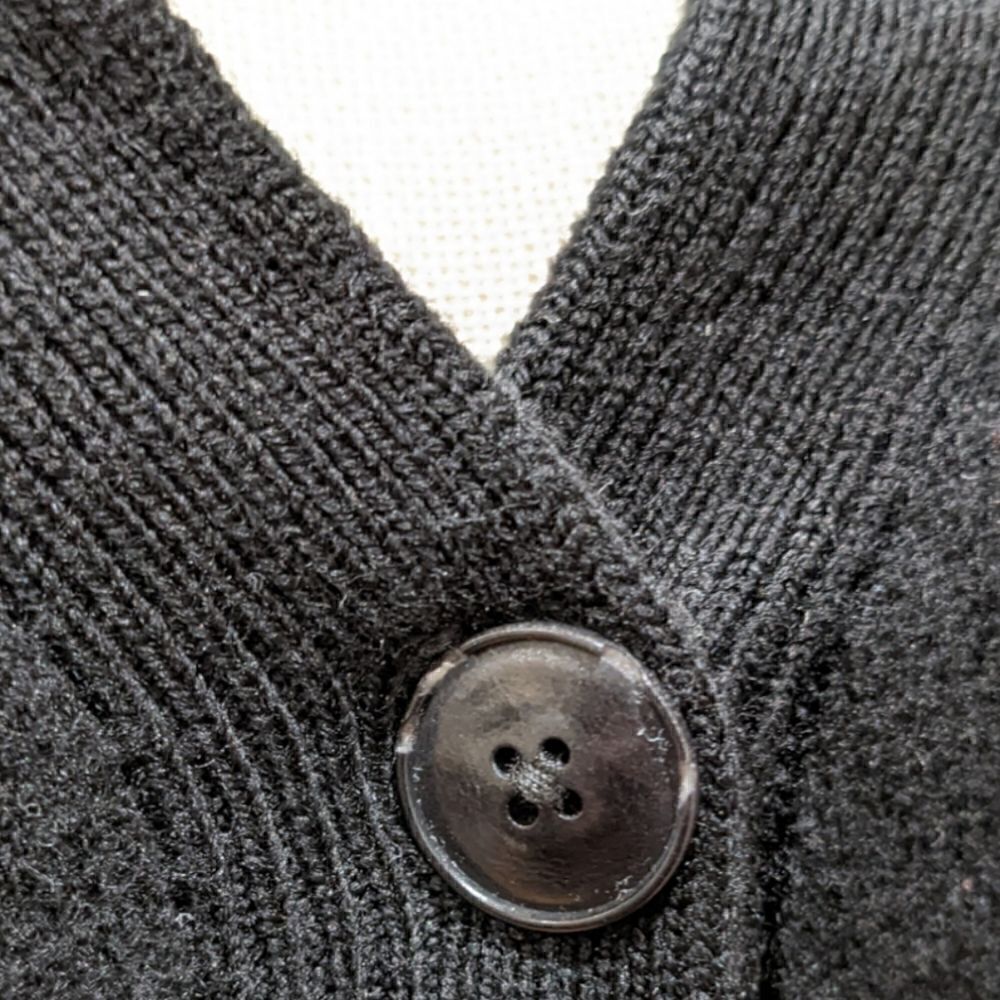T Alexander Wang Black Merino Wool Open Back Button Front Cardigan Size XS - Picture 5 of 8
